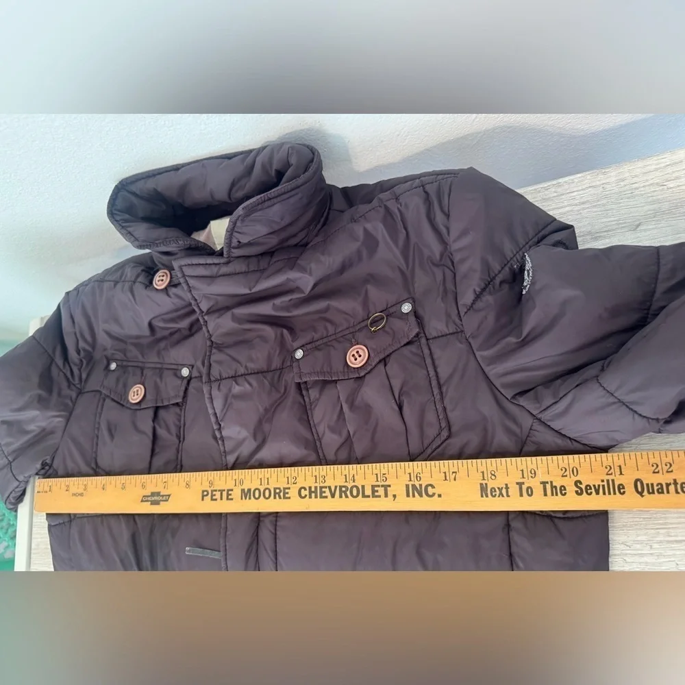 VINTAGE Y2K DIESEL CROPPED BOMBER JACKET BROWN NYLON SIZE XL - Picture 10 of 15